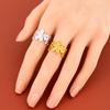 Chrysanthemum Stainless Steel Non-Fading Daisy Ring - Titanium Steel Open Design with Vacuum Electroplating.