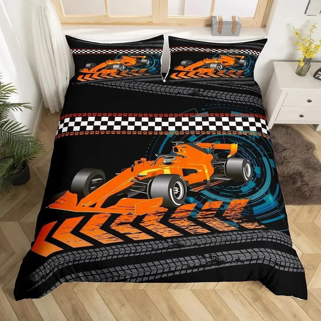 Auto da Corsa Ragazzi Auto Sportiva Comodo Copripiumino Federa Set Biancheria da Letto Decorazione Camera da Letto Bambini Tessile per la Casa