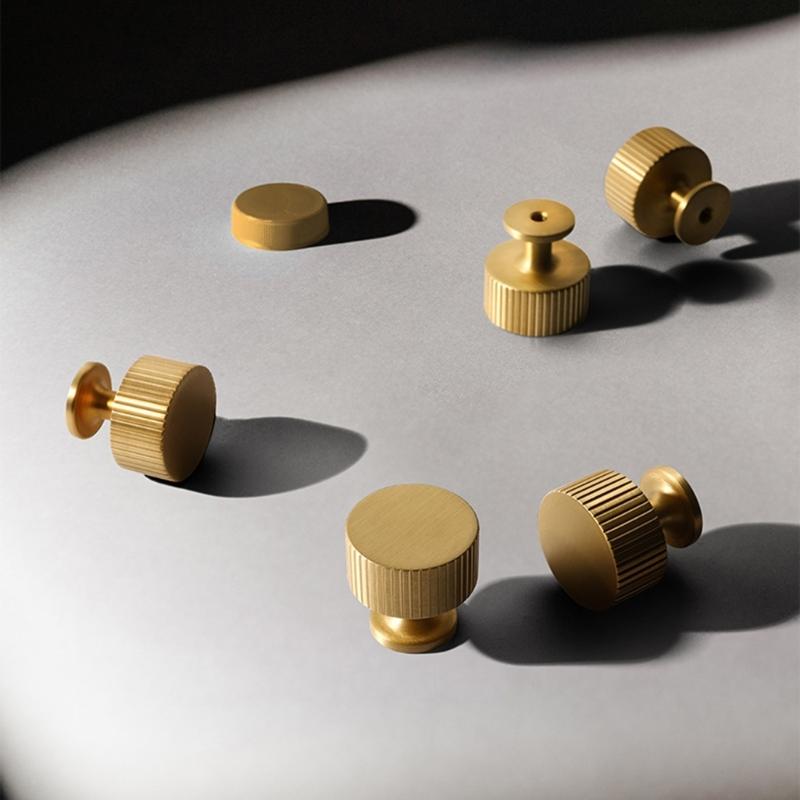 Brushed Gold Brass Pulls Wardrobes Door Handles Heavy Duty Handles Simple Installation for Kitchen Cabinets & Dressers