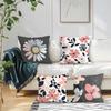 4Pcs Grey Flowers Cushion Covers Single-Sided Printed 40/45/50Cm Throw Pillow Case Cover Sofa Cushion Home Room Decor