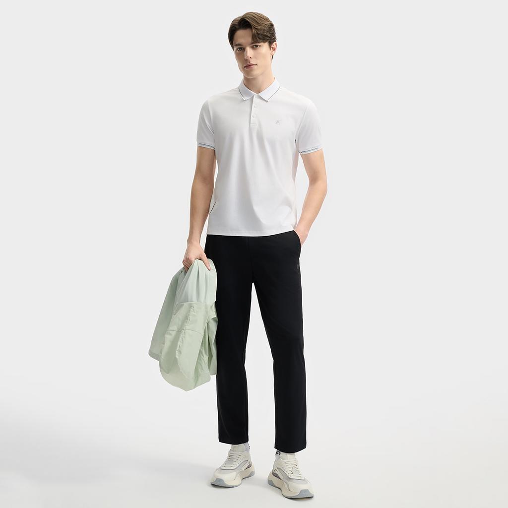 FILA White Five Color Polo Fashion Casual Versatile Simple Cool Feeling Knitted Breathable Short Sleeve Polo Shirt Men tops F11M523105FWT