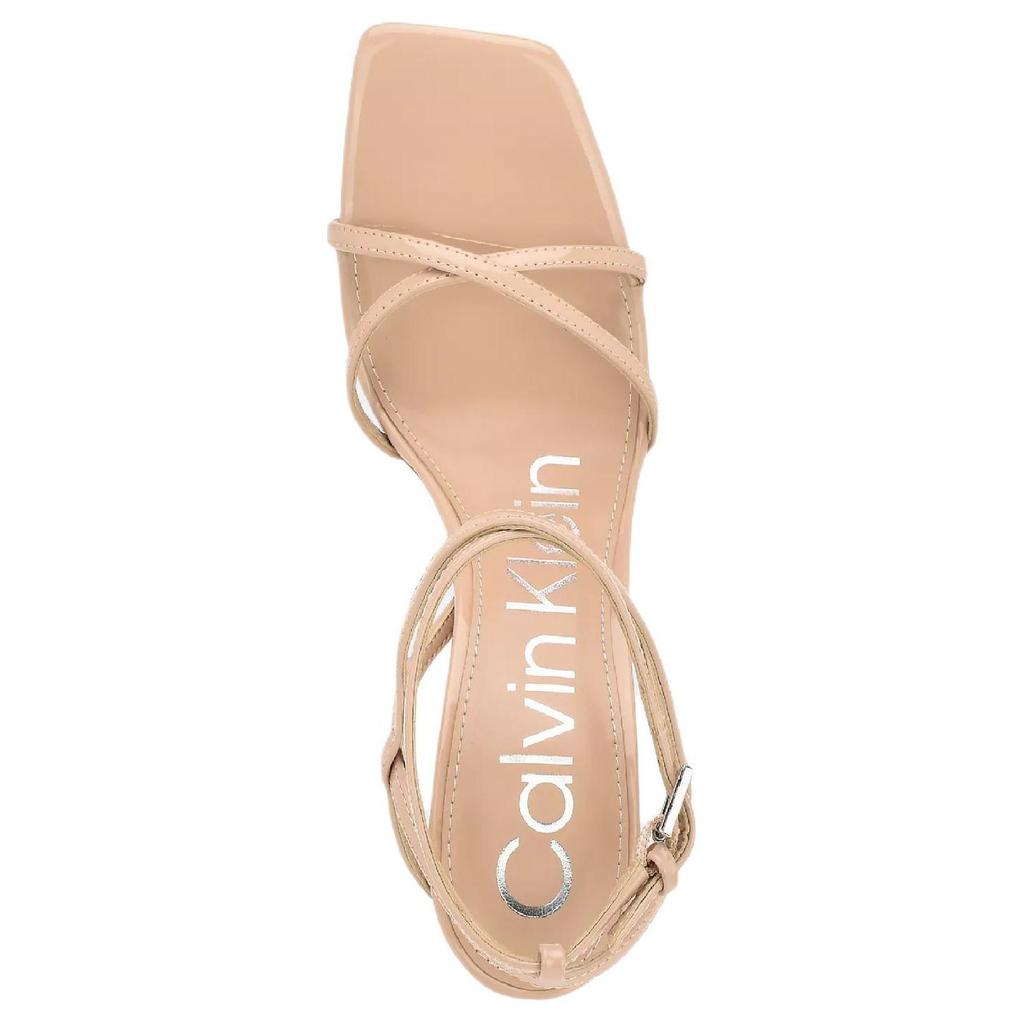 Calvin Klein Square Toe Buckle Strap Sandals Women Sandals Beige 81304739-110