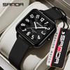 SANDA Fashion Light Luxury Elegant Quartz Watch for Women Watch Delicate Minimalism Stereo Dial Silicone Strap Women Wristwatch