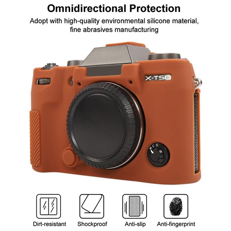 Glossy Soft‑Silicone Shock‑Resistant Camera Protective Shell, Anti‑Vibration Cover For FUJIFILM X‑T50 Mirrorless Camera