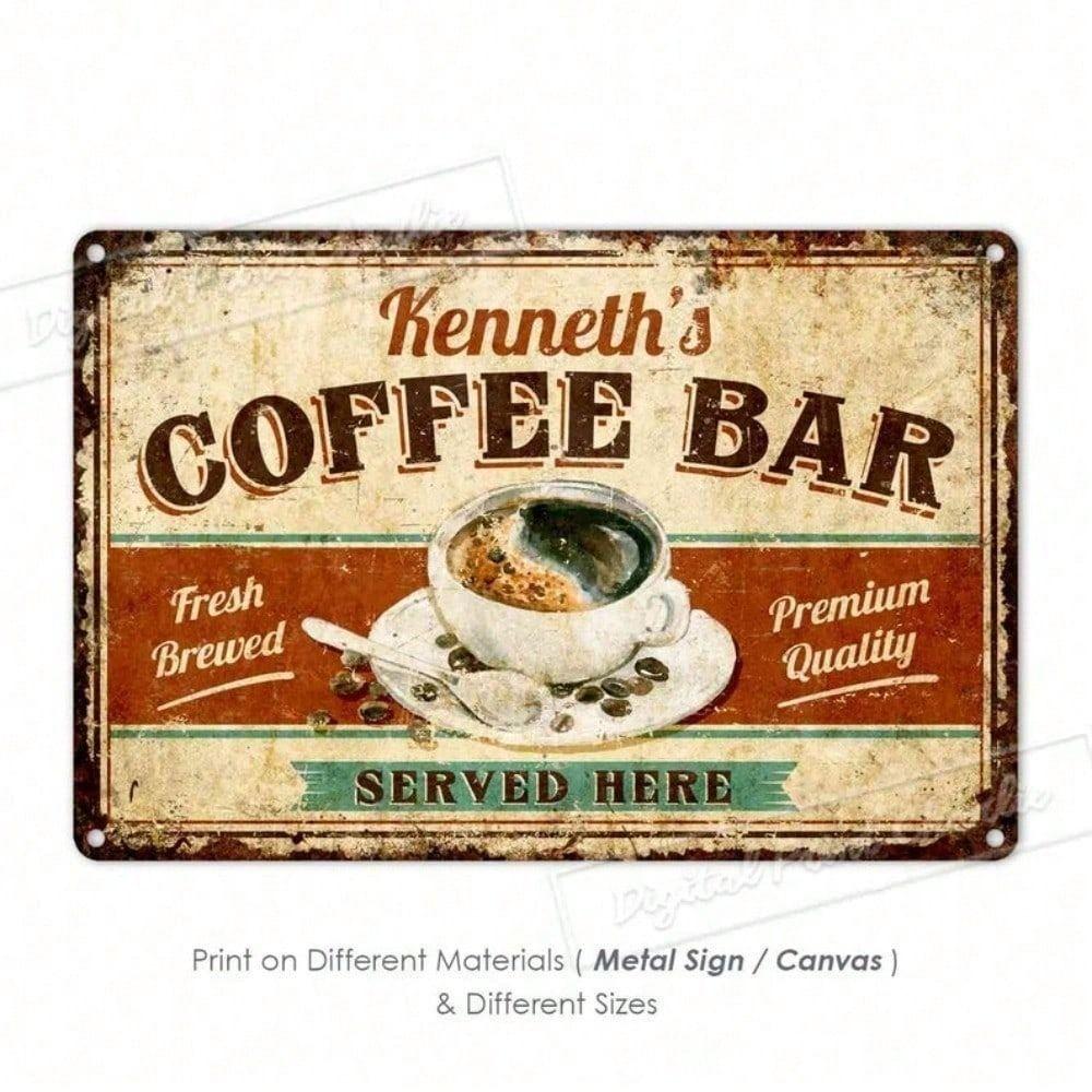 Vintage Metal Poster Wall Art, Decor for Kitchen Coffee Shop Bar