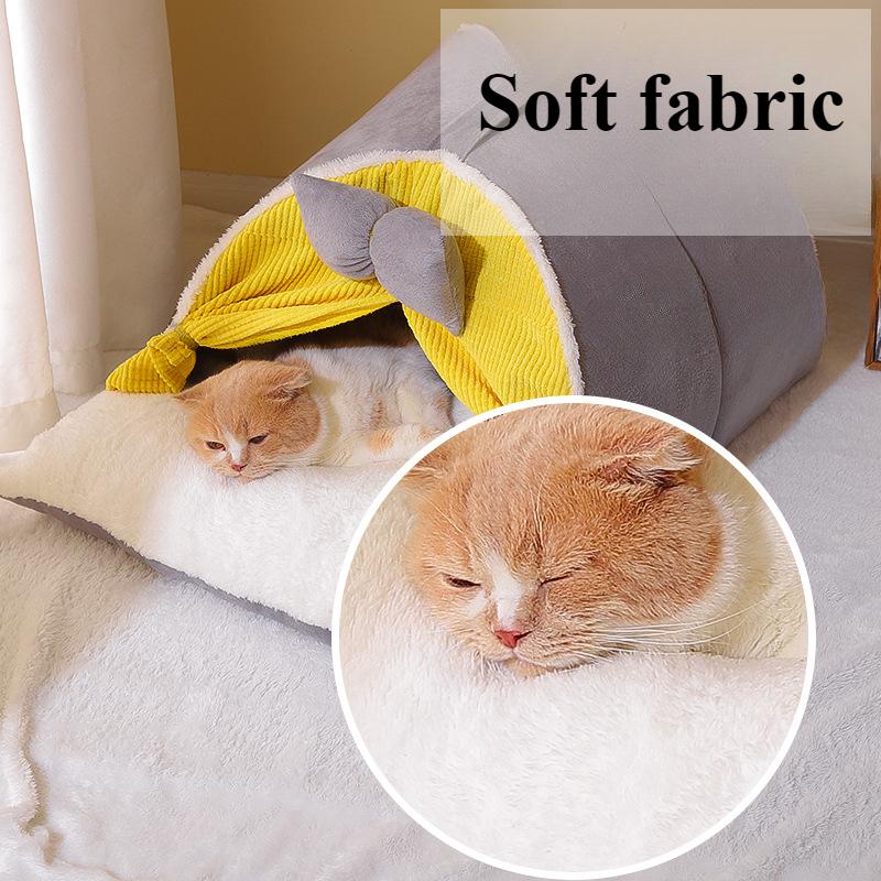 Soft and Cute Cat Nest Closed Warm Pet Nest Comfortable Cat/Dog Tent Suitable for Small Medium Sized Cats Accessories Supplies