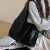 American Retro Oil Wax Leather Large Capacity Tote Bag Black High-end Versatile One-shoulder Underarm Bag Commuter Crossbody Bag