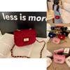 Elegant Velvet Mini Crossbody Bag For Girls Trendy Chain Strap Kids Purse