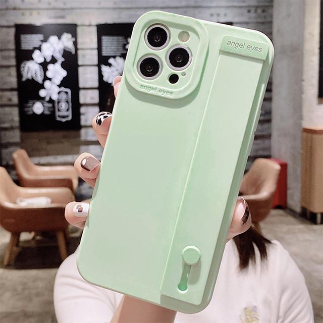 Mode Wein Rot Gummi Handgelenk Strap Halterung Telefon Fall Für Iphone 13 Pro Max 11 12 Xs X Xr 7 8 Plus Abdeckung Hand Band Weiche Stoßstange