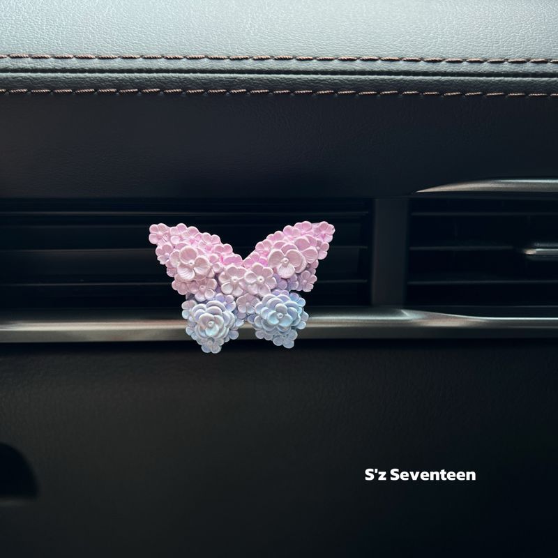 

Kitty Cat Mermaid Car Air Vent Diffuser Stone Ornament Handmade Creative Gift Stress Relief Car Decoration Butterfly Gives Aromatherapy