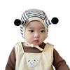 Frühlings Kleinkinder Ohrenklappenmütze mit Antennen-Optik & Verstellbarem Kinnband, 3-12M Säuglings Jungen Mädchen Ohrenschutz Mütze