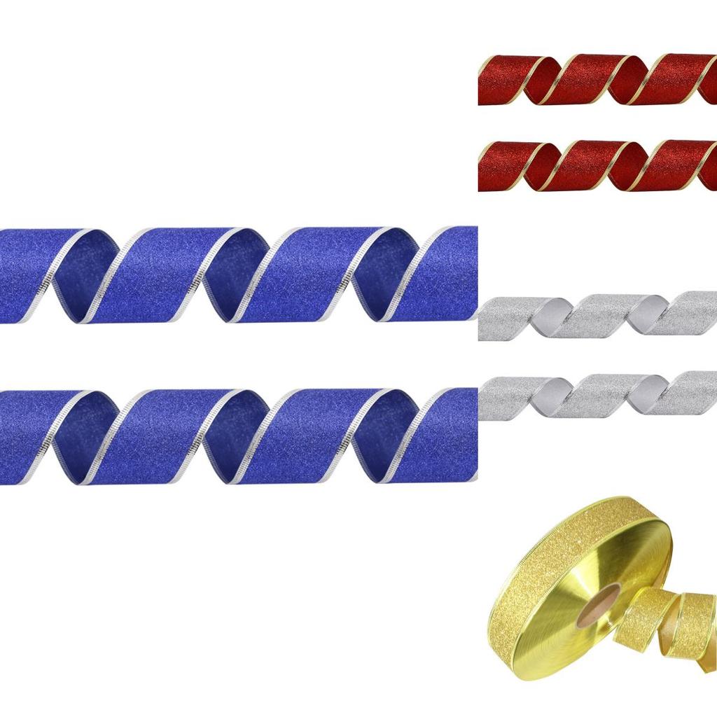 Elegant 2 Meter Colorful Glitter Ribbon For Indoor Christmas Tree And Holiday Decor