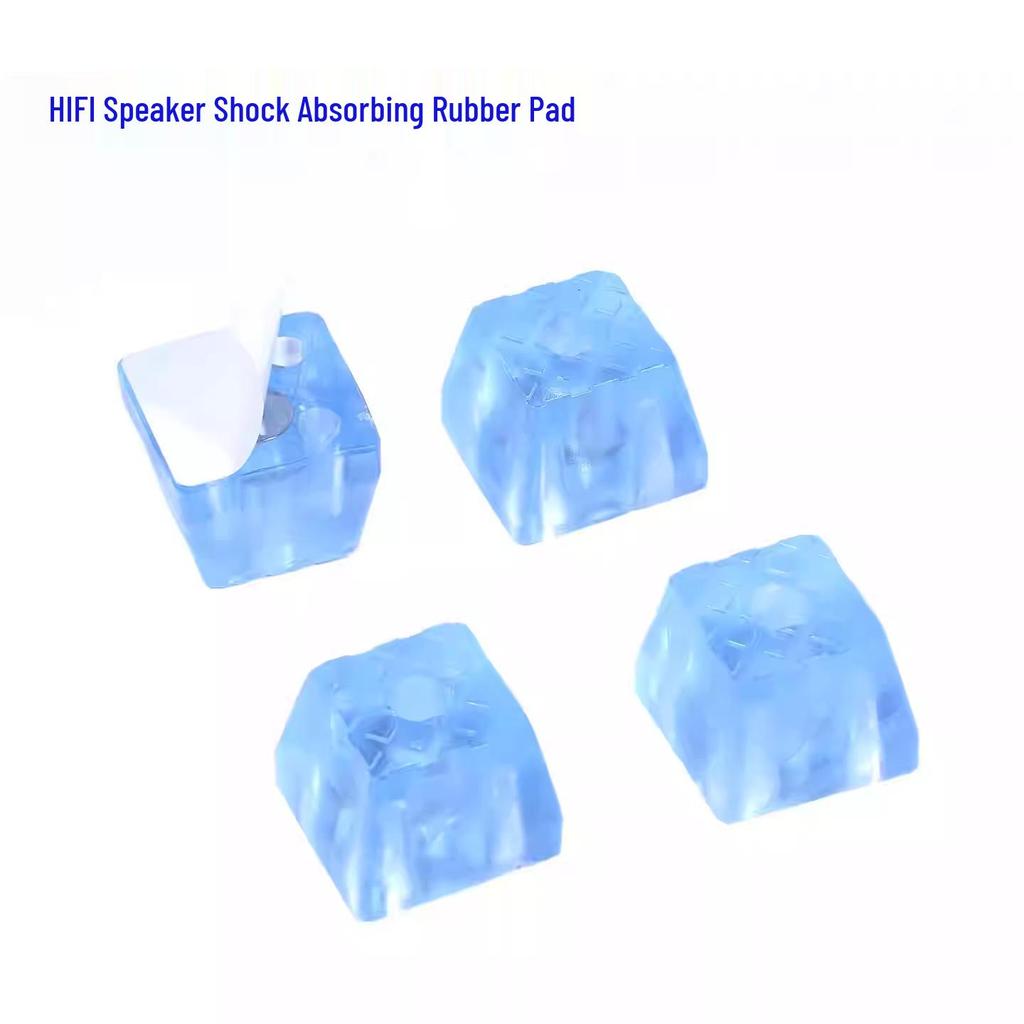 Silicone Vibration Damping Speaker Foot Pads - Anti-slip, Shock Absorbing, Self-Adhesive, Trapezoidal Design for Amplifiers