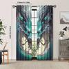 2pcs Vintage Dragon Print Blackout Curtains - Matte Polyester, Rod Pocket Design with Eyelet, Machine Washable, Fashio