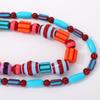 Fashionable Beach Ocean Style Necklace Layered Irregular Geometric Colored Bead Necklace for Women