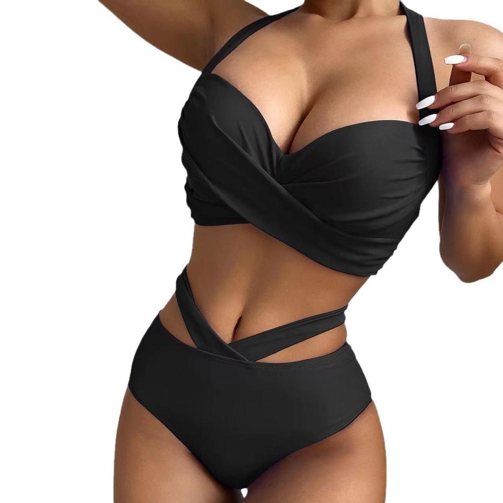 European & American Style Sexy Bandage Print Bikini Swimwear for Women