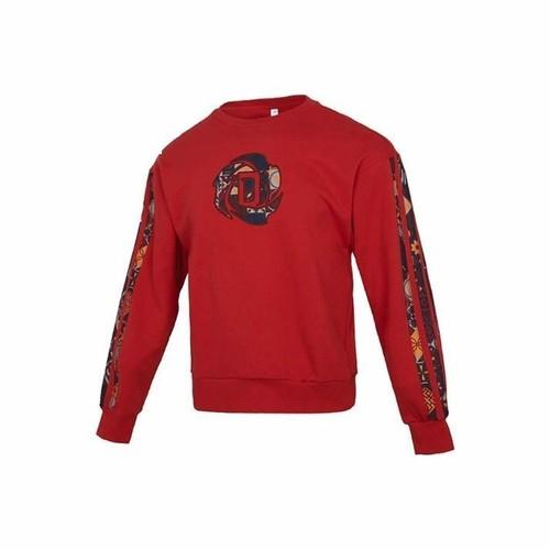 

adidas Men s Pullover Hoodie with Color-Block Stripes, Red L красный