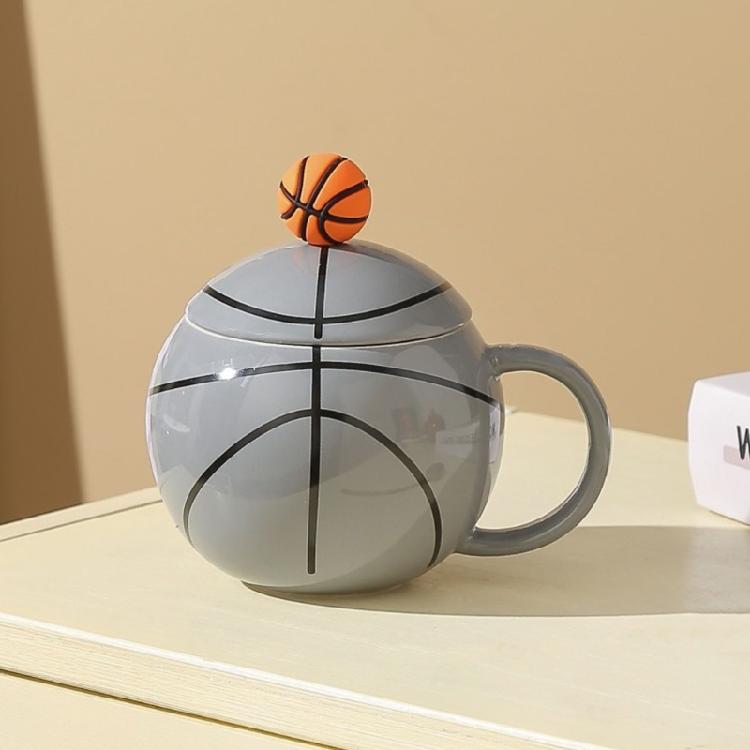 Basketball Shape Teas Cup with Handle 420ml Large Ceramic Coffee Mug Porcelain Teas Cup Gift for Friend, Family