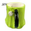 Dreidimensionale Geistertasse Grüne Keramik-Wassertasse mit Henkel, 3D Halloween Dekorationstasse, Thematische Kaffee Tasse 490ml Fassungsvermögen, Kreatives Trinkgeschirr