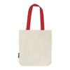 Neutral Twill Contrast Handle Tote Bag