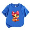 Kids Boys Girls 100% Cotton Crew Neck Short Sleeve T-Shirt, Cute Cartoon Duck with Red Polka Dot Bow Print Casual Soft Tees for Children Daily Wear