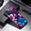 Schmetterlingsblumenmuster Handyhülle Für Apple iPhone 17 16 16E 15 14 13 12 11 Pro Max Plus Schwarz Weiches Silikon