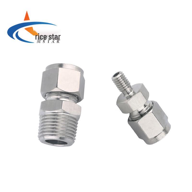 MSTAR 304 Stainless Steel Straight Ferrule Tube Connector