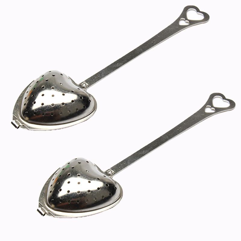 Stainless Steel Tea Infuser,Long Handle Strainers for Loose Leaf Spices Seasonings,Portable Heart Shaped Tea Steeper for Gifts