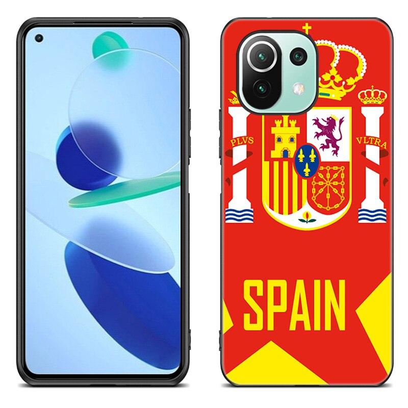 Spain Coat of Arms Flag Case For Xiaomi Mi 11 Lite NE 11i 10T 11T Pro A2 A3 Lite POCO F3 M3 M4 C31 X3 Pro NFC GT Black Cover