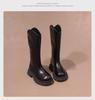 Girls' 2026 Knee-High Velvet-Lined Leather Boots for Autumn/Winter