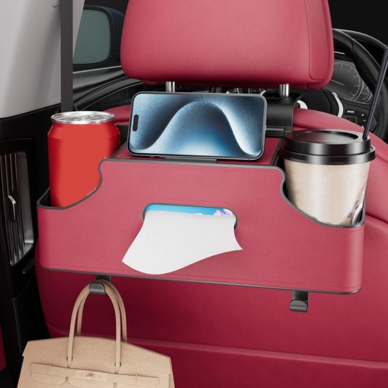 Leder Auto Sitzlehne Organizer Aufbewahrungsbox Einfache Montage Ohne Werkzeug Stark Wasserdicht Mehrere Fächer für Reise