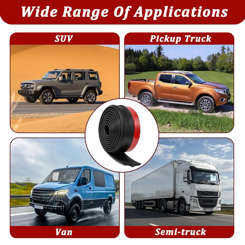 2.5M Car Front Bumper Protection Strip Rubber Universal Car Spoiler Lips Skirt Exterior Side of Wheel Protector Mouldings
