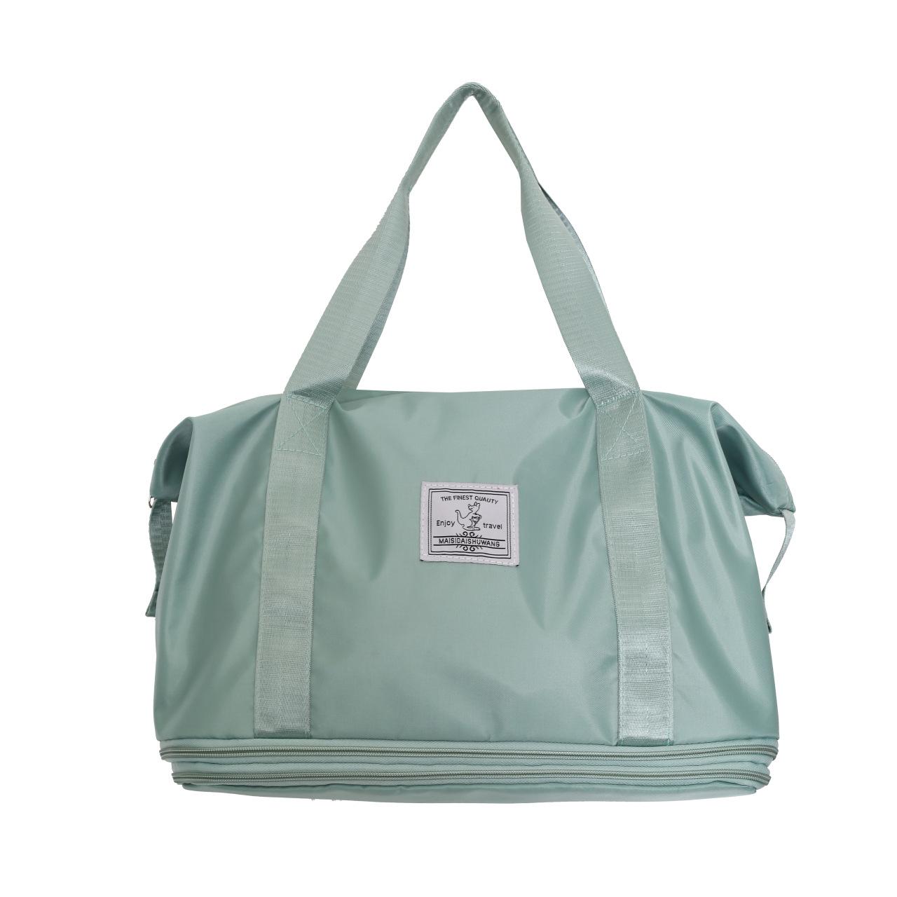 

Double-layer expansion fitness bag, new large-capacity wet and dry separation travel bag, light student luggage bag зелений