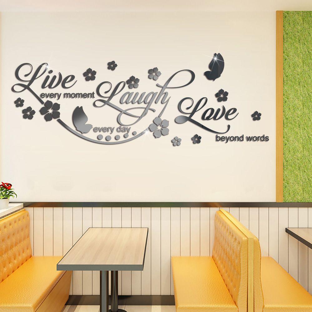 Silver 1 3D Acrylic Mirror Wall Stickers Living Room Decor Quote Wall Decals Live Laugh Love Decoration Motivational Acrylic Wall Sign Decal Art DIY Mirror Sticker for Home Living Room Bedroom Silver 1 3D Acrylic Mirror Wall Stickers Living Room Decor Quote Wall Decals Live Laugh Love Decoration Motivational Acrylic Wall Sign Decal Art DIY Mirror Sticker for Home Living Room Bedroom