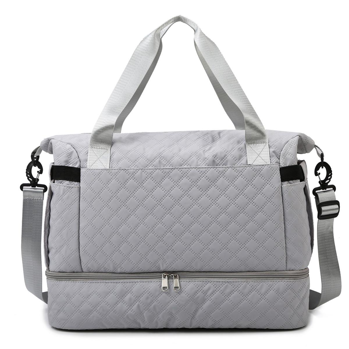 

Дорожная сумка Дофамин: Разделение влажного/сухого, ромбовидный дизайн, удобная для переноски на тележке спортивная сумка для фитнеса серый