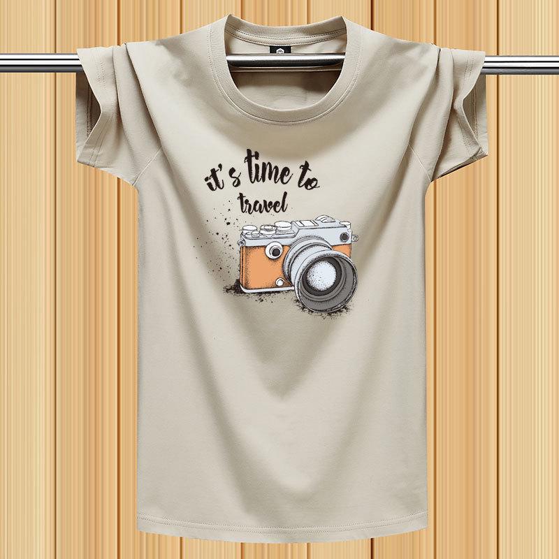 

Летняя модная мужская футболка с коротким рукавом - свободный крой для молодежи и студентов XL