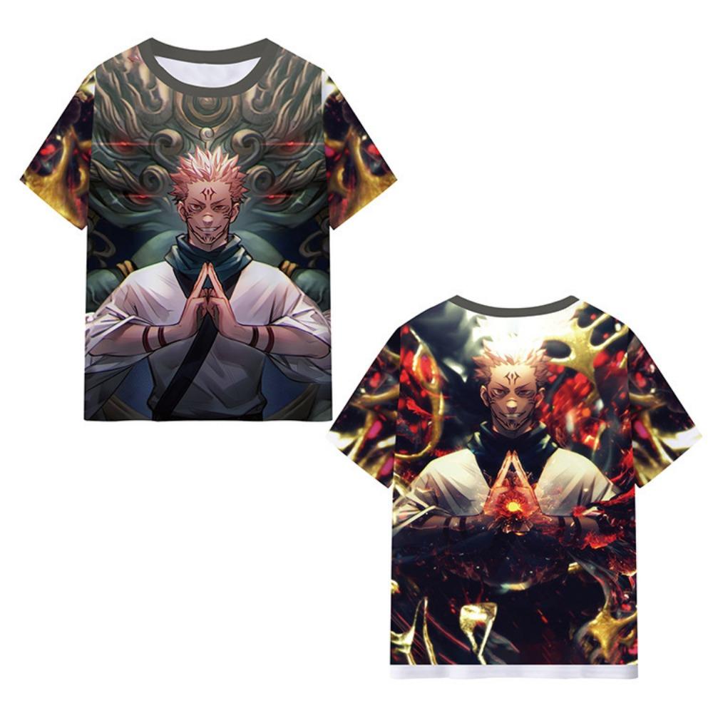 2025 Japanese Anime Jujutsu Kaisen T-Shirts 3D Printed Summer Quick Dry Round Neck Short Sleeves for Men Polyester Do Not Fade
