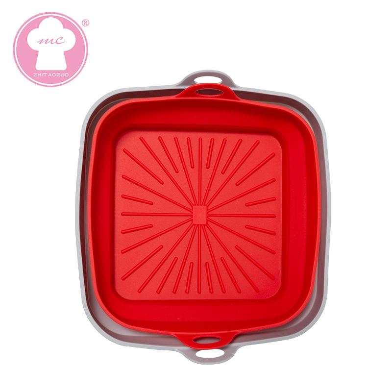 Customized Silicone Air Fryer Baking Pan, High-Temp Resistant, Reusable, Oven & Microwave Safe