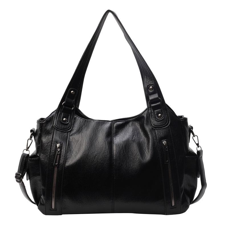 Tote bag large capacity women s high-end feeling armpit bag design feeling shoulder bag commuting to work tote bag чёрный