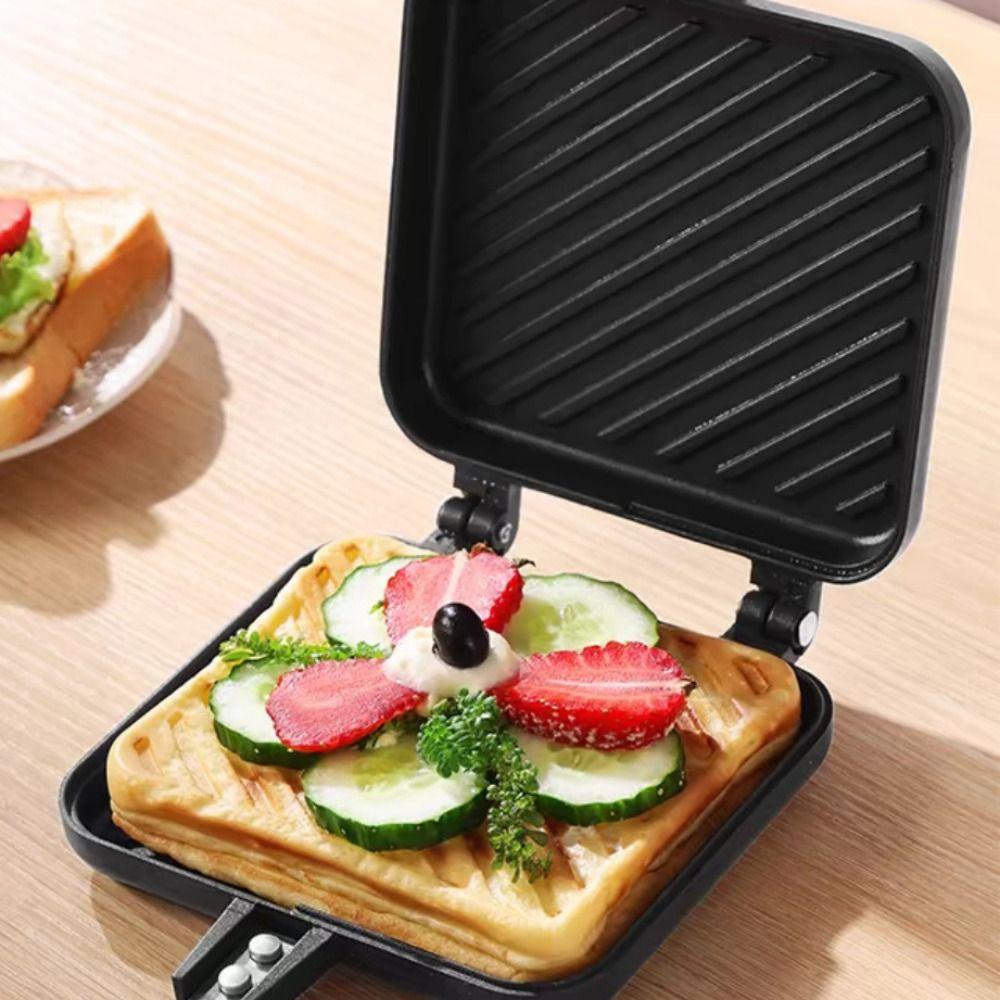 Aluminum Sandwich Maker Non-stick Flip Grill Pan Multifunctional Double Sided Frying Pan  Camping