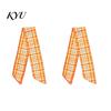 Front Door Wreath Bows Fall Scalloped Sash for Door, 55 Inch Plaid Gingham Autumn Wedding Ornament Thanksgiving Ribbon Harvest Yard Porch Doorway