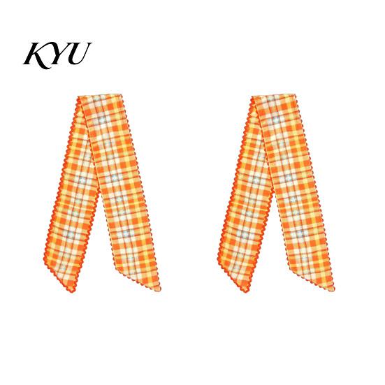 Front Door Wreath Bows Fall Scalloped Sash for Door, 55 Inch Plaid Gingham Autumn Wedding Ornament Thanksgiving Ribbon Harvest Yard Porch Doorway