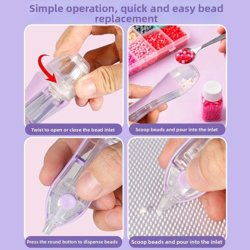 2.6mm Tip Fuse Bead Pen Automatic Press-Type Bead Pen Bead Positioning Pen Beading Crafts Tool