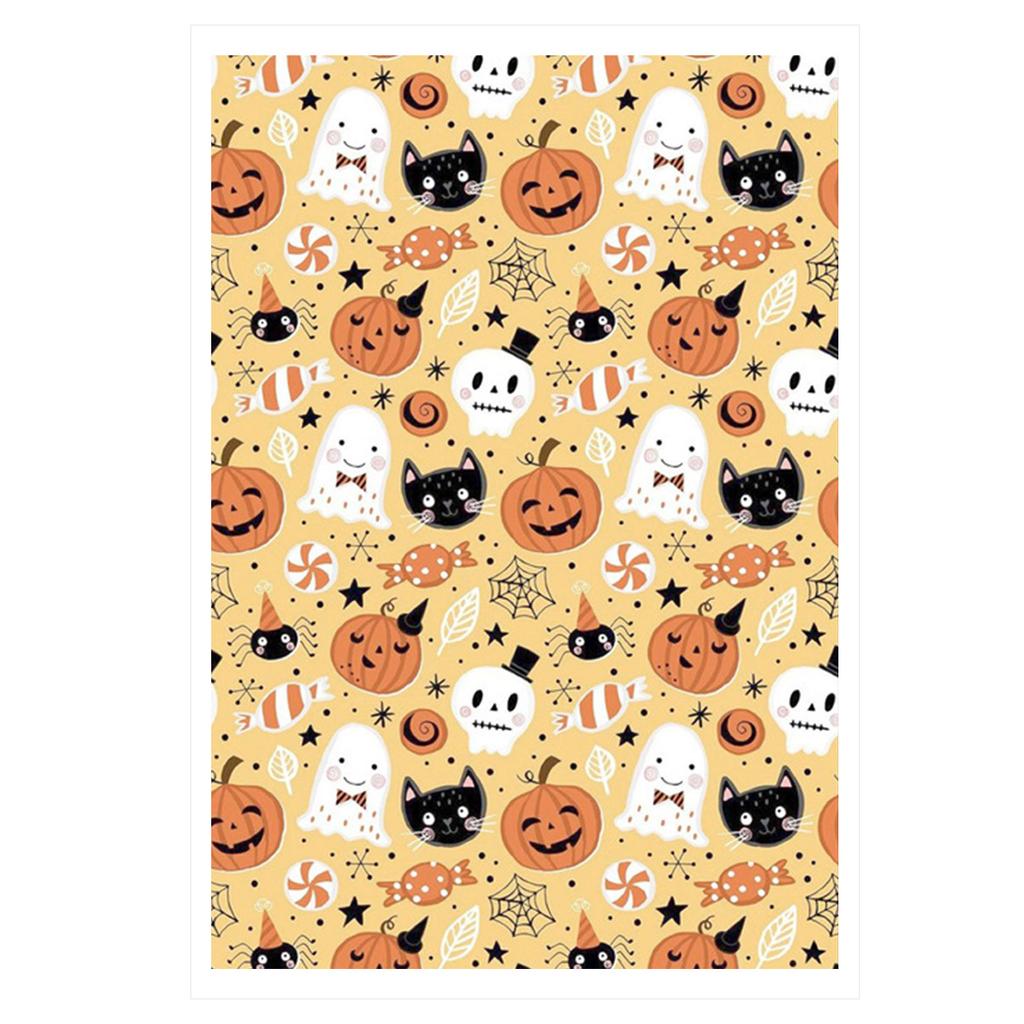 Halloweenské dýně Lebka Netopýr Papír pro přenos na polymerovou hmotu pro výrobu náušnic a šperků z polymerové hmoty Vodou rozpustný přenosový list na polymerovou hmotu