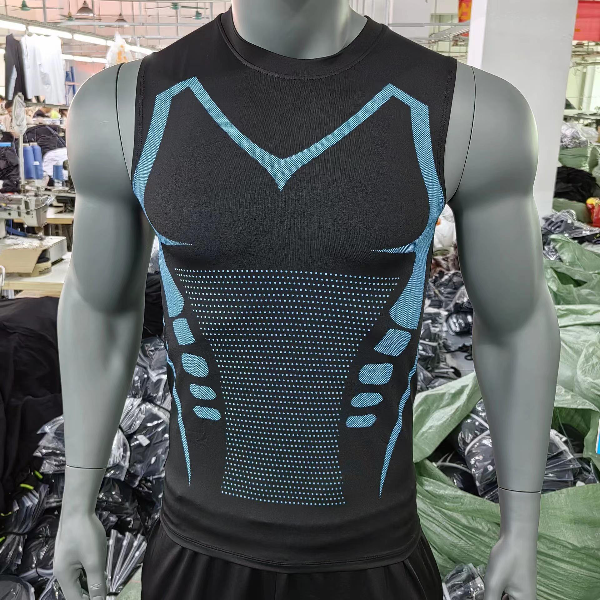 

Men s Quick-Dry Ice Silk Sleeveless Sport T-Shirt for Outdoor Basketball Fitness L