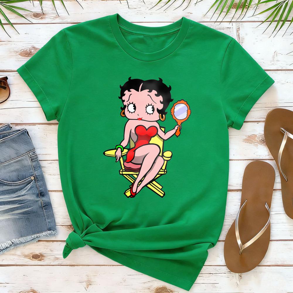 Vintage Betty Boop Cartoon Theme Graphic TShirt Classic Retro Girl Women Cotton Short Sleeve Betty Boop Lover Gift Clothing