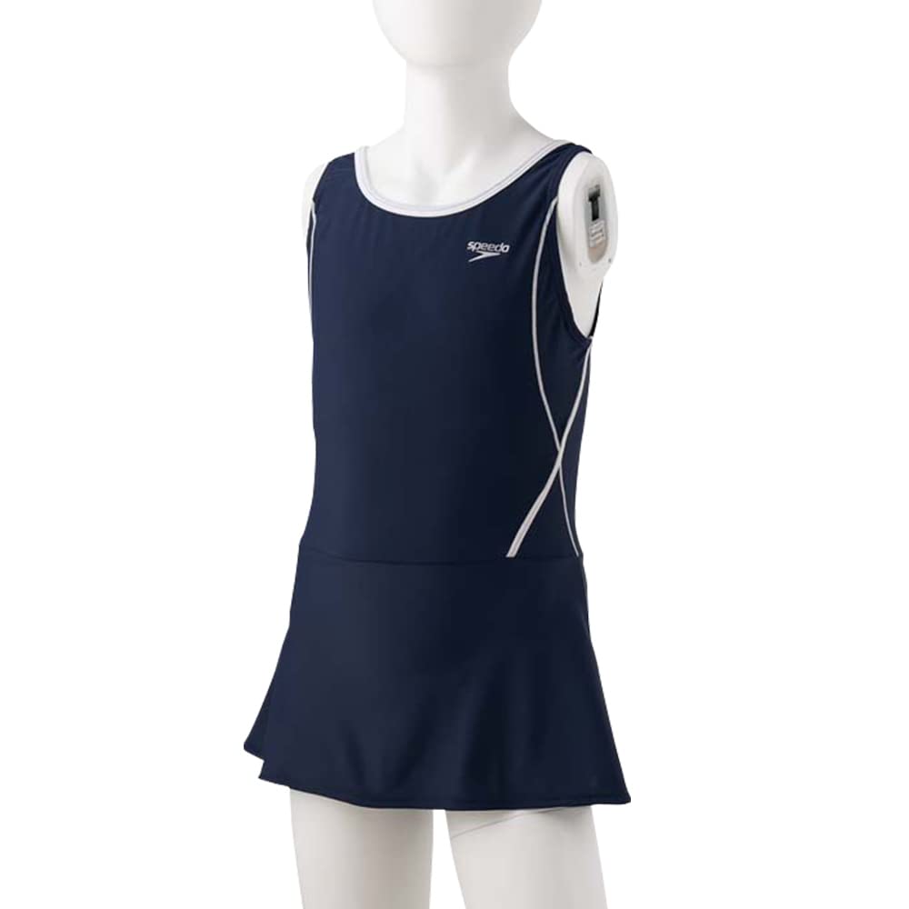 

School Swimsuit Rode Skirt Suit Skirt Type One Piece Girls SFG02016 150 [Speed] Navy/White