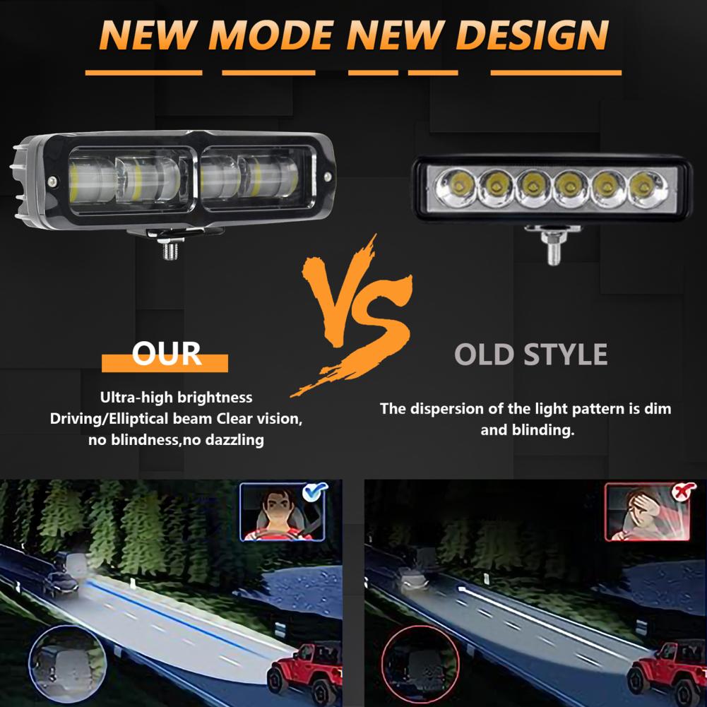 6 Inch LED Light Bar E18 80W 8000LM 6000K Waterproof Driving Work Light Bar 9-30V Universal For Trucks Off Road ATV UTV