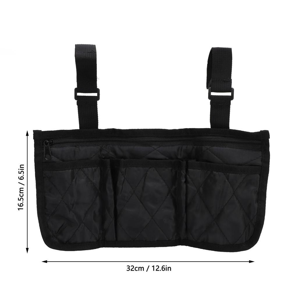 Wheelchair Side Bag Armrest Pouch Waterproof Polyester Storage Accessories for Walkers Rollators