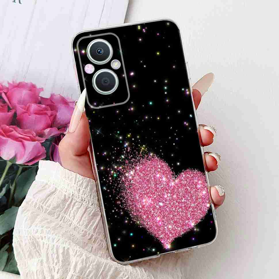 For Oppo A96 5G 6.43" PFUM10 Case PHA120 Luxurious Love Cute Cat TPU Soft Silicone Cover For Oppo Reno7 Z 5G CPH2343 Phone Shell